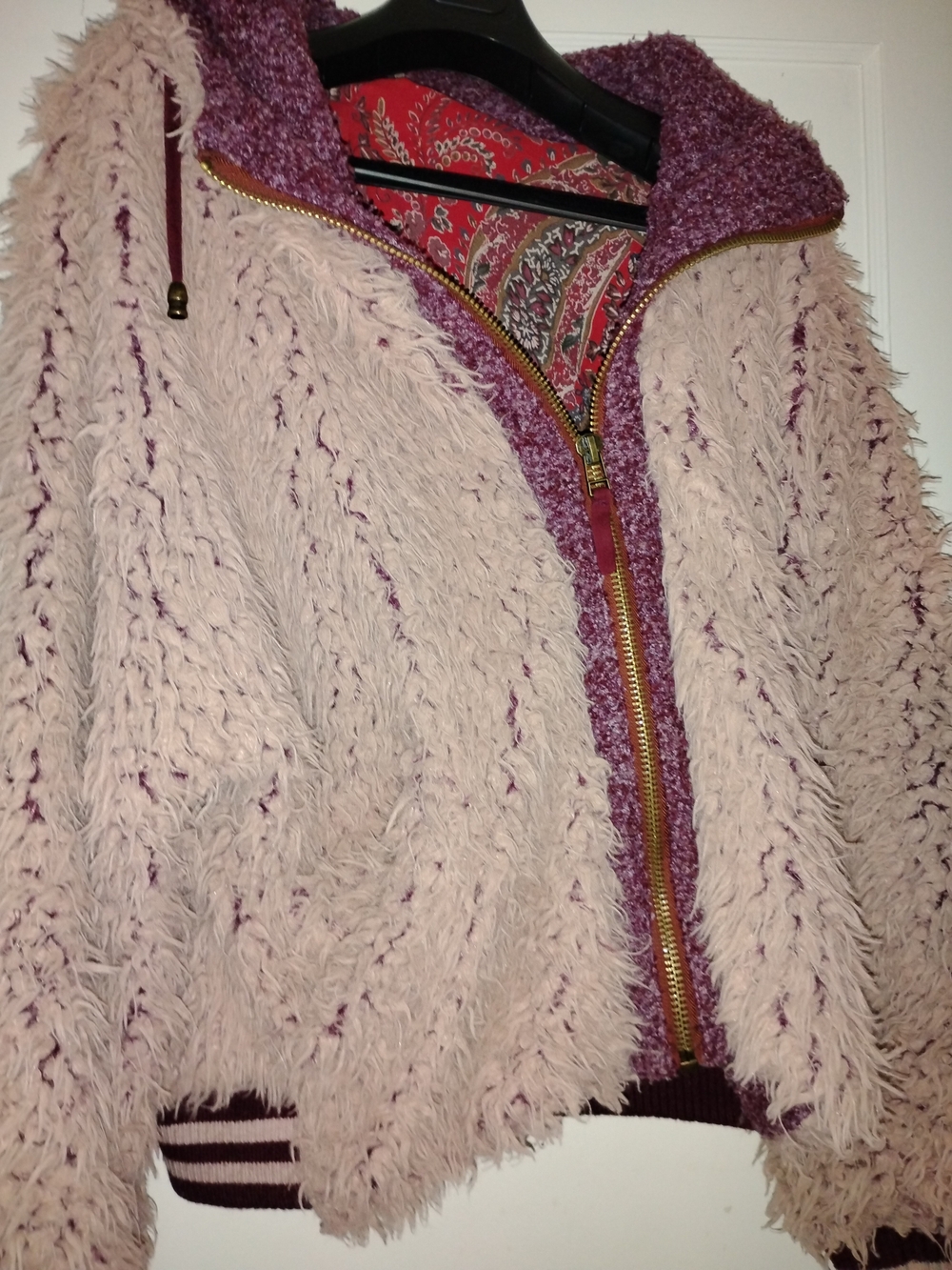 Plush Faux-Fur Bomber Jacket - Pink